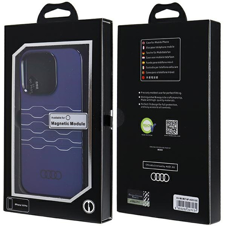 Audi IML MagSafe Case iPhone 14 Pro 6.1" niebieski/navy blue hardcase AU-IMLMIP14P-A6/D3-BE