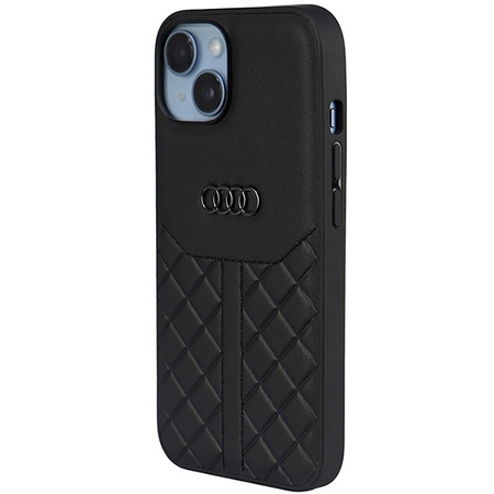 Audi Genuine Leather iPhone 14 6.1&quot; black/black hardcase AU-TPUPPCIP14-Q8/D1-BK