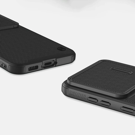 Nillkin Textured S Case für Samsung Galaxy S23, gepanzerte Hülle mit Kameraabdeckung, schwarz