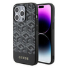 Guess nakładka do iPhone 15 Pro 6,1&quot; GUHMP15LHGCFSEK HC MAGSAFE GCUBE PU STRIPE czarna