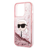 Karl Lagerfeld Liquid Glitter NFT Karl's Head - Etui iPhone 14 Pro (różowy)