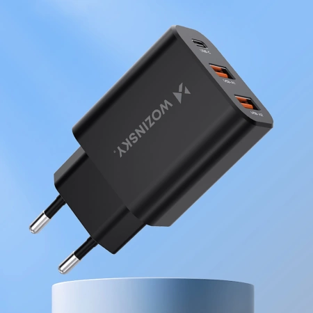 Ładowarka sieciowa Wozinsky CWCUCB 30W USB-C / 2 x USB-A - czarny