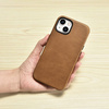 iCarer Case Leather genuine leather case for iPhone 14 Plus braun (WMI14220703-TN) (MagSafe compatible)