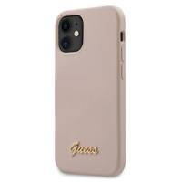 Guess Silicone Script - Etui iPhone 12 mini (różowy)