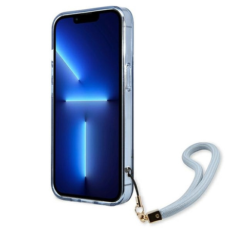 Schutzhülle IPHONE 13 PRO Guess Hardcase Translucent Stap (GUHCP13LHTSGSB) blau