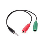 Akyga adapter z kablem AK-AV-08 mini Jack (m) / 2x mini Jack (f) 15cm