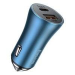 Baseus Golden Contactor Pro Dual Quick Charger Car Charger U+C 40W Blue