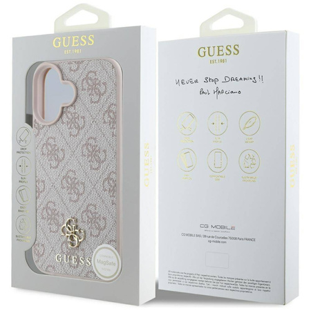 Etui IPHONE 16 Guess HC PU 4G Small 4G & Classic różowe