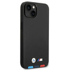 Original Handyhülle IPHONE 14 PLUS BMW Leather Stamp Tricolor (BMHCP14M22PTDK) schwarz