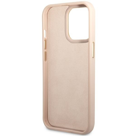 Original Case IPHONE 14 PRO Guess Hard Case 4G Vintage Gold Logo (GUHCP14LHG4SHP) pink