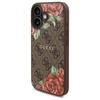 Oryginalne Etui IPHONE 16 Guess Hardcase 4G Flowers Print MagSafe (GUHMP16SP4ROPEMCW) brązowe