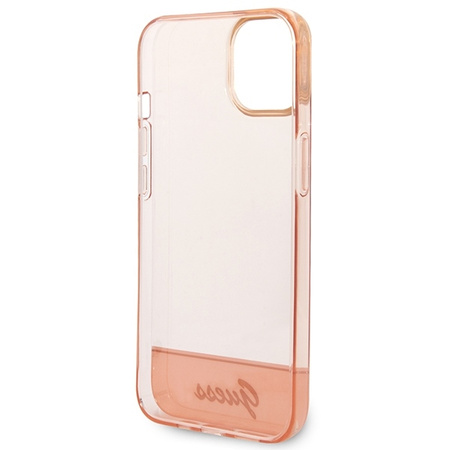 Original Case IPHONE 14 Guess Hardcase Translucent pink