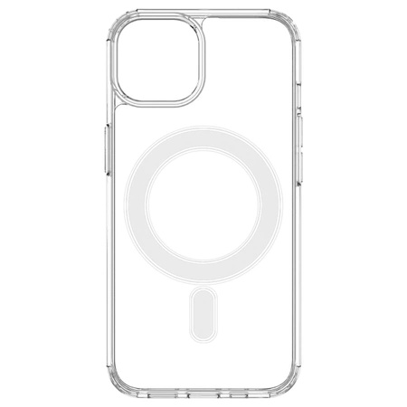 Klare magnetische Hülle mit MagSafe für iPhone 14 mit silbernem Ring – transparent