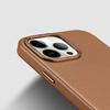 Dux Ducis Grit Leather Case for iPhone 14 Pro Max Elegant Faux Leather Cover (MagSafe Compatible) Brown