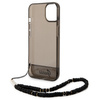 Original Handyhülle IPHONE 14 Guess Hardcase Translucent Pearl Strap schwarz