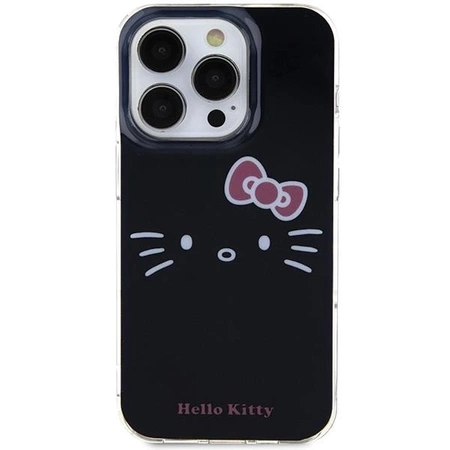 Etui Hello Kitty IML Kitty Face na iPhone 15 Pro - czarne