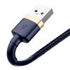 Baseus Cafule Cable wytrzymały nylonowy kabel przewód USB / Lightning QC3.0 1.5A 2M niebieski (CALKLF-CV3)