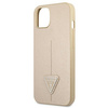 Original Handyhülle IPHONE 13 MINI Guess Hardcase Saffianotriangle Logo (GUHCP13SPSATLE) beige