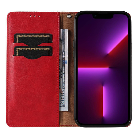 Magnet Strap Case für Samsung Galaxy S23 Flip Wallet Mini Lanyard Stand Rot