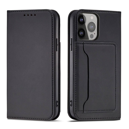 Magnet Card Case for iPhone 13 mini cover card wallet card stand black