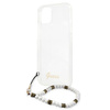 Guess nakładka do iPhone 13 Mini 5,4&quot; GUHCP13SKPSWH przeźroczysta hard case White Pearl