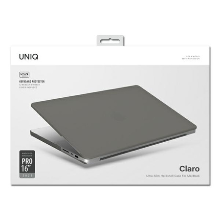 UNIQ etui Claro MacBook Pro 16" (2021) przezroczysty szary/smoke matt grey