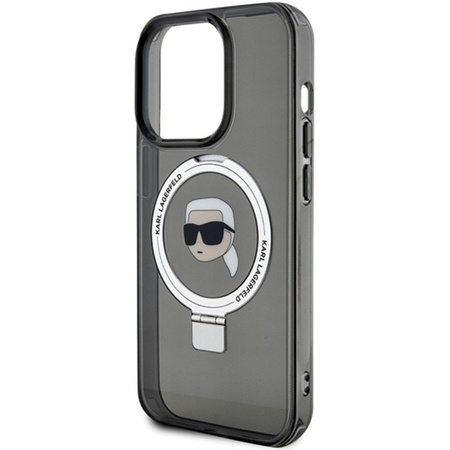 Karl Lagerfeld KLHMP15LHMRSKHK iPhone 15 Pro 6.1&quot; black/black hardcase Ring Stand Karl Head MagSafe