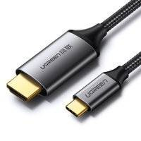 Ugreen kabel przewód HDMI - USB Typ C 4K 60 Hz 1,5 m czarno-szary (MM142 50570)