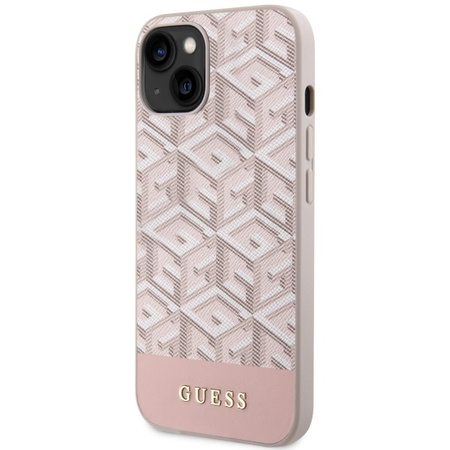 Guess GUHMP14SHGCFSEP iPhone 14 6,1&quot; rosa/rosa Hartschale GCube Stripes MagSafe