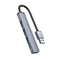 HUB 4-portowy input: USB-A 3.0 / output: 1x USB-A 3.0 + 3x USB-A 2.0 przewód 0,15M - szary