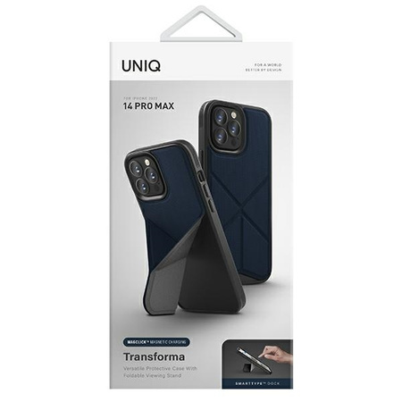 UNIQ etui Transforma iPhone 14 Pro Max 6,7" Magclick Charging niebieski/electric blue