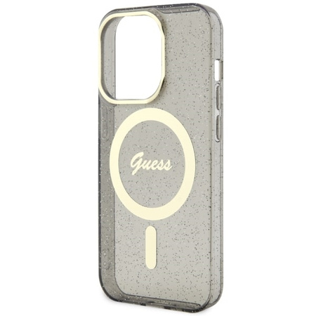 Guess GUHMP14XHCMCGK iPhone 14 Pro Max 6.7&quot; black/black hardcase Glitter Gold MagSafe