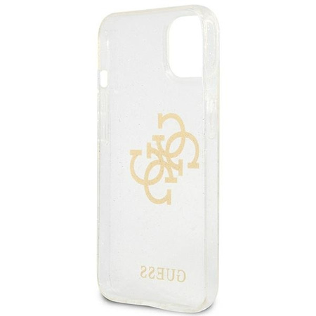 Guess GUHCP13SPCUGL4GTR iPhone 13 mini 5,4" transparent hard case Glitter 4G Big Logo