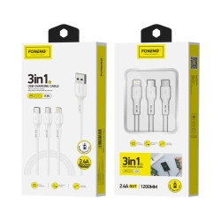 FONENG Kabel X36 3in1 3A 1.2M weiss