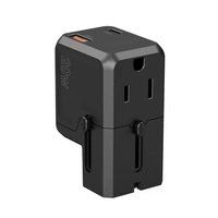 Ładowarka podróżna Choetech PD6038 USB-C USB-A PD 20W USA EU UK AU - czarna