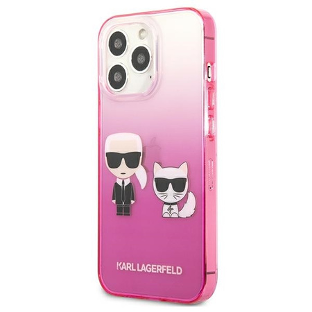 Karl Lagerfeld KLHCP13LTGKCP iPhone 13 Pro / 13 6.1 &quot;hardcase pink / pink Gradient Ikonik Karl &amp; Choupette