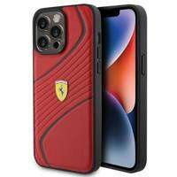 Etui Ferrari Twist Metal Logo na iPhone 15 Pro Max - czerwone