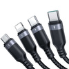 USB-Kabel 4in1 USB-A - 2 x USB-C / Lightning / Micro zum Laden und Datenübertragung 1,2m Joyroom S-1T4018A18 - schwarz