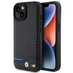 Etui BMW Leather Carbon na iPhone 15 - czarne