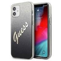 Guess Glitter Gradient Script - Etui iPhone 12 mini (czarny)