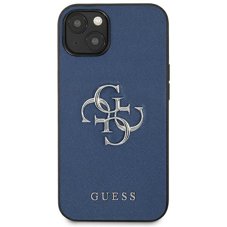 Guess nakładka do iPhone 13 Mini 5,4&quot; GUHCP13SSA4GSBL niebieski hard case Saffiano 4G Metal Logo