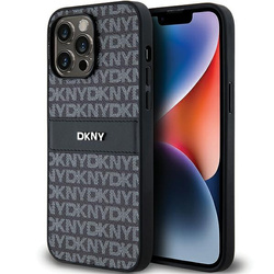 DKNY DKHCP14XPRTHSLK iPhone 14 Pro Max 6.7" czarny/black hardcase Leather Mono Stripe & Metal Logo