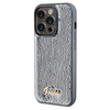 Guess Pailletten-Schriftzug-Metallgehäuse für iPhone 14 Pro Max – Silber