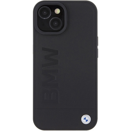 Etui BMW Leather Hot Stamp na iPhone 15 Plus - czarne