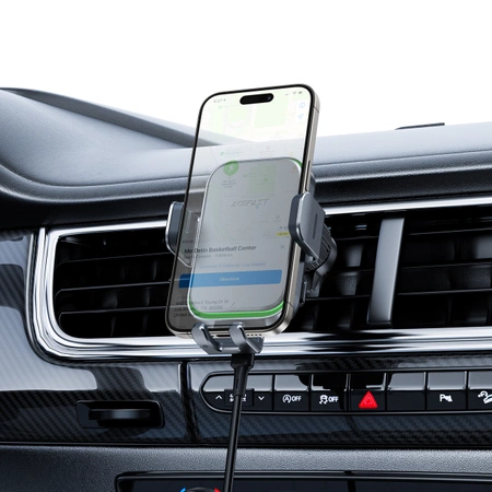 Acefast D17 car holder with inductive charger - black