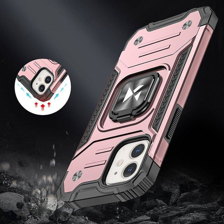 Wozinsky Ring Armor Hülle für iPhone 14 Plus gepanzerte Hülle Magnethalter Goldring