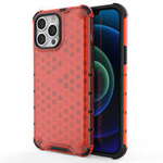 Honeycomb Case armor cover with TPU Bumper for iPhone 13 Pro Max red