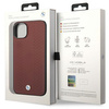 Original Case IPHONE 14 BMW Leather Diamond Pattern (BMHCP14S22RFGR) burgundy