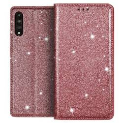 Etui HUAWEI Y5P portfel z klapką Flip Magnet Shine Brokat różowe