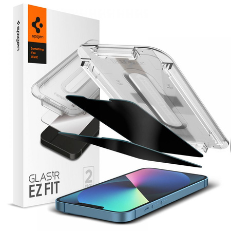 SZKŁO HARTOWANE SPIGEN GLAS.TR ”EZ FIT” 2-PACK IPHONE 13 PRO MAX PRIVACY